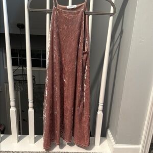 Rose pink velvet dress